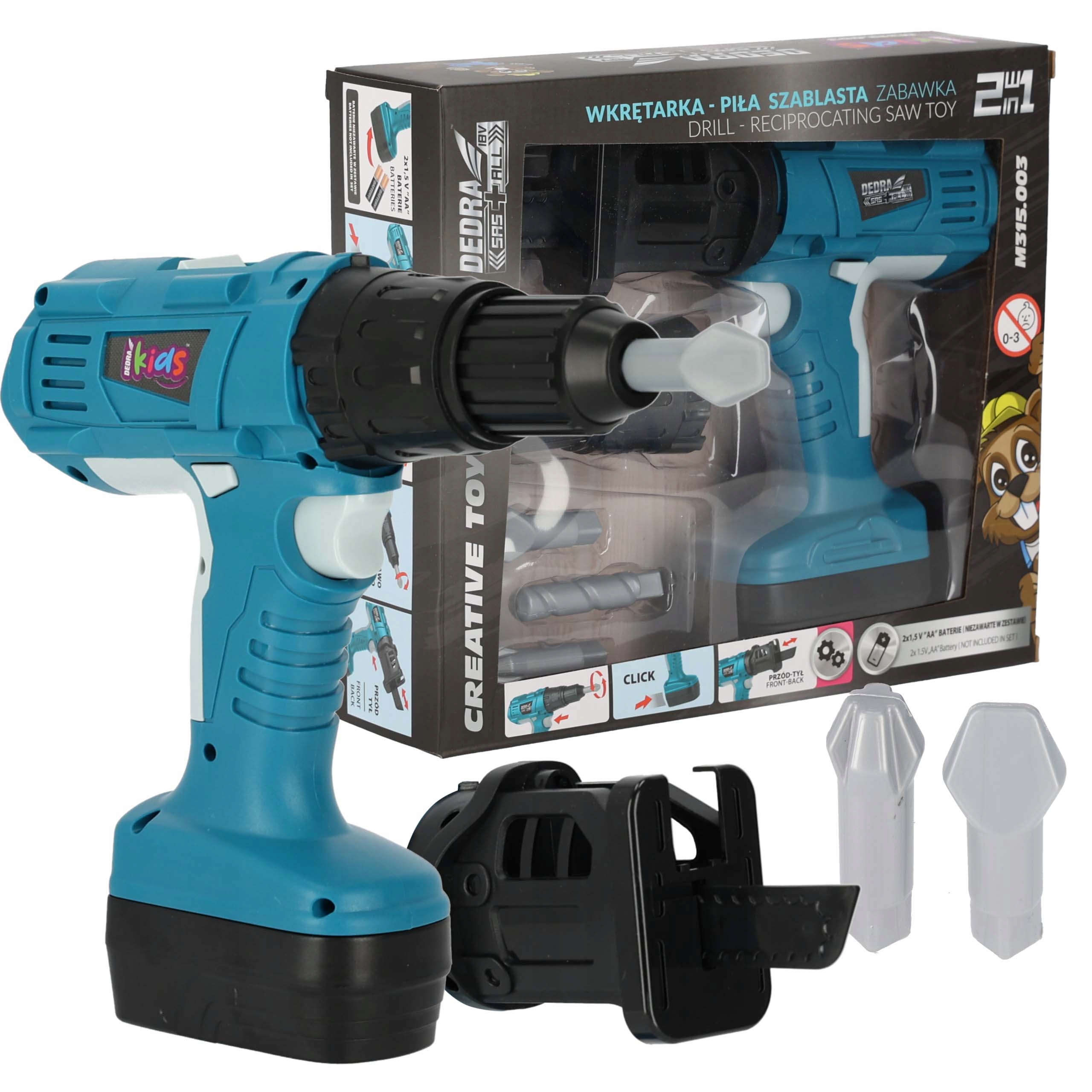 WKRĘTARKA 2w1 PIŁA SZABLASTA wiertła ZESTAW DEDRA