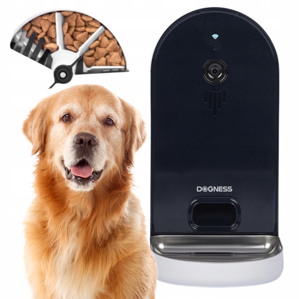 Levně Dávkovač Automatický Podavač krmiva Hd pro psa kočku aplikace Dogness 6 l