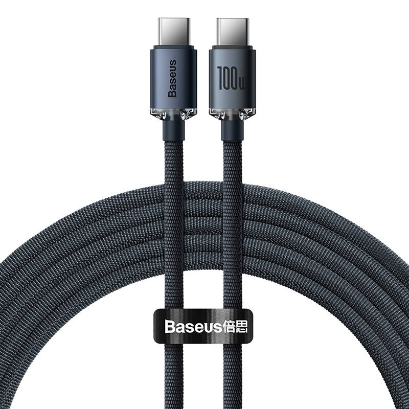 Kabel USB-C Baseus Crystal Shine 100W 2m czarny