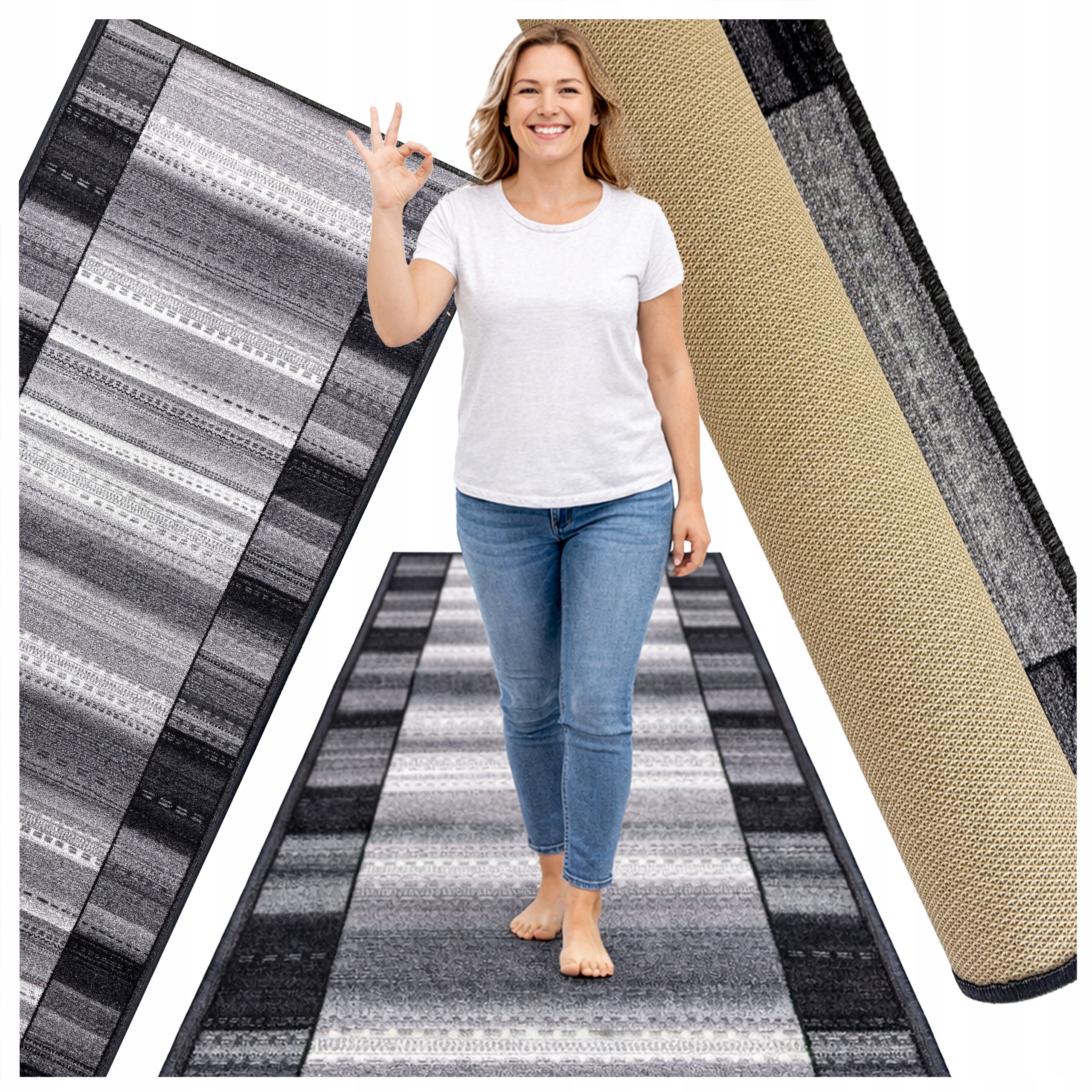 Koberec Běhoun hotový rozměr 100x130 Do Předsíně Na Chodbu Obšitý Neklouže