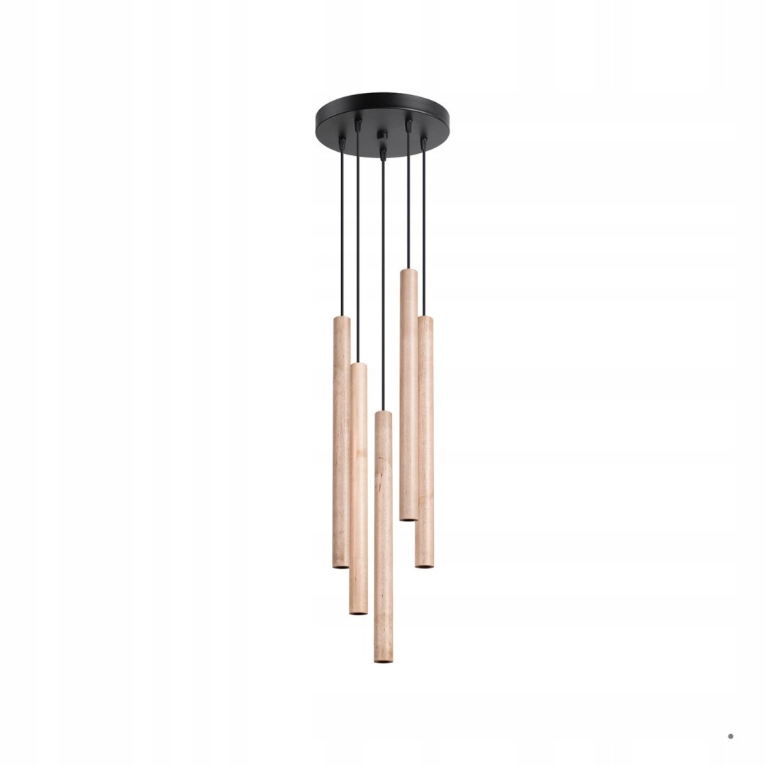 Lampa wisząca Pastelo 5P drewno Sollux Lighting