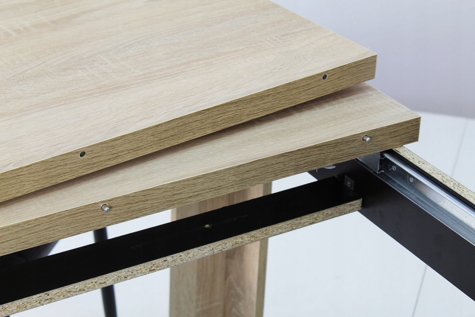 Nowoczesny stół 80x120/160 i 6 CZARNYCH KRZESEŁ Materiał płyta laminowana