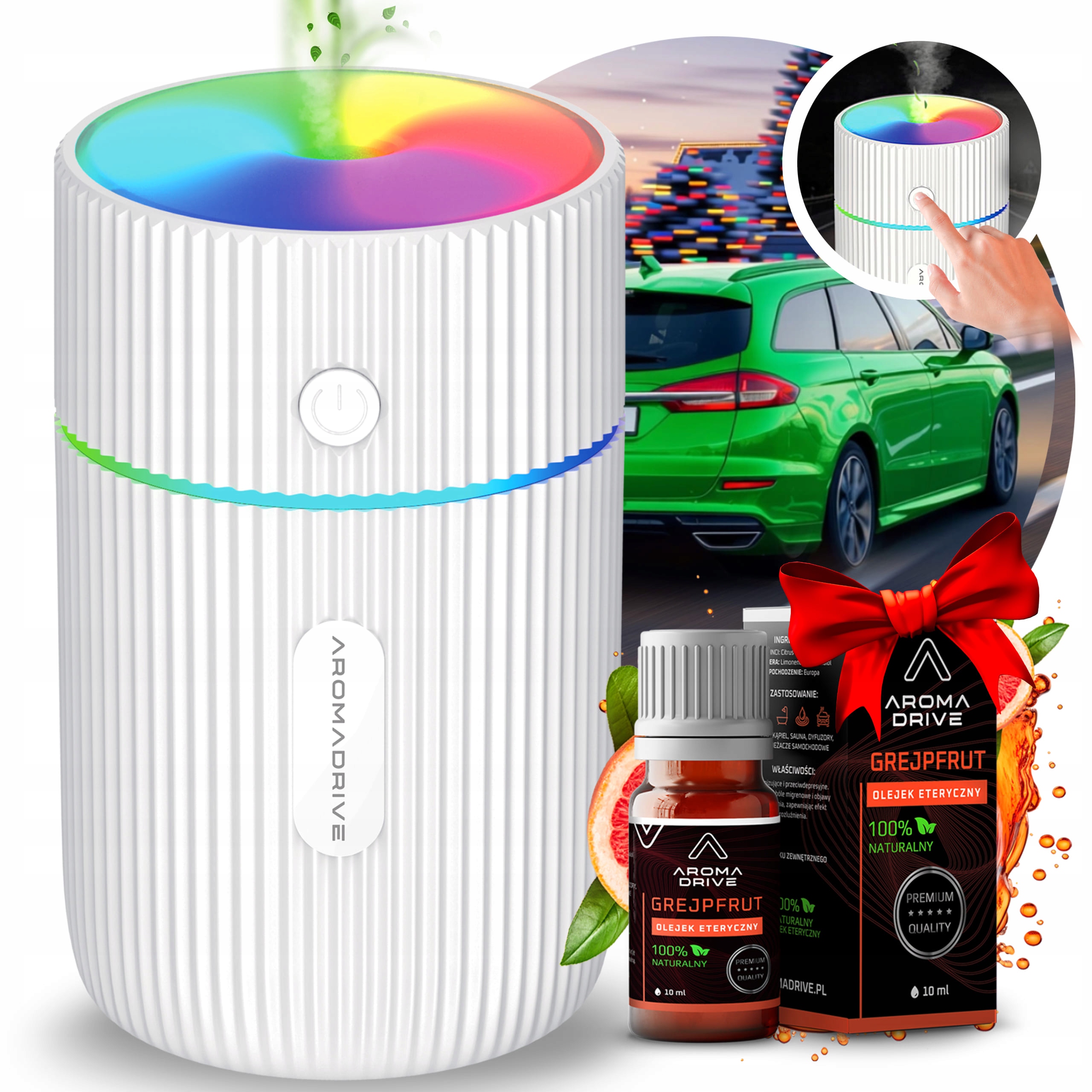 Dyfuzor Ultradźwiękowy Do Samochodu Led Zapach Do Auta Olejek