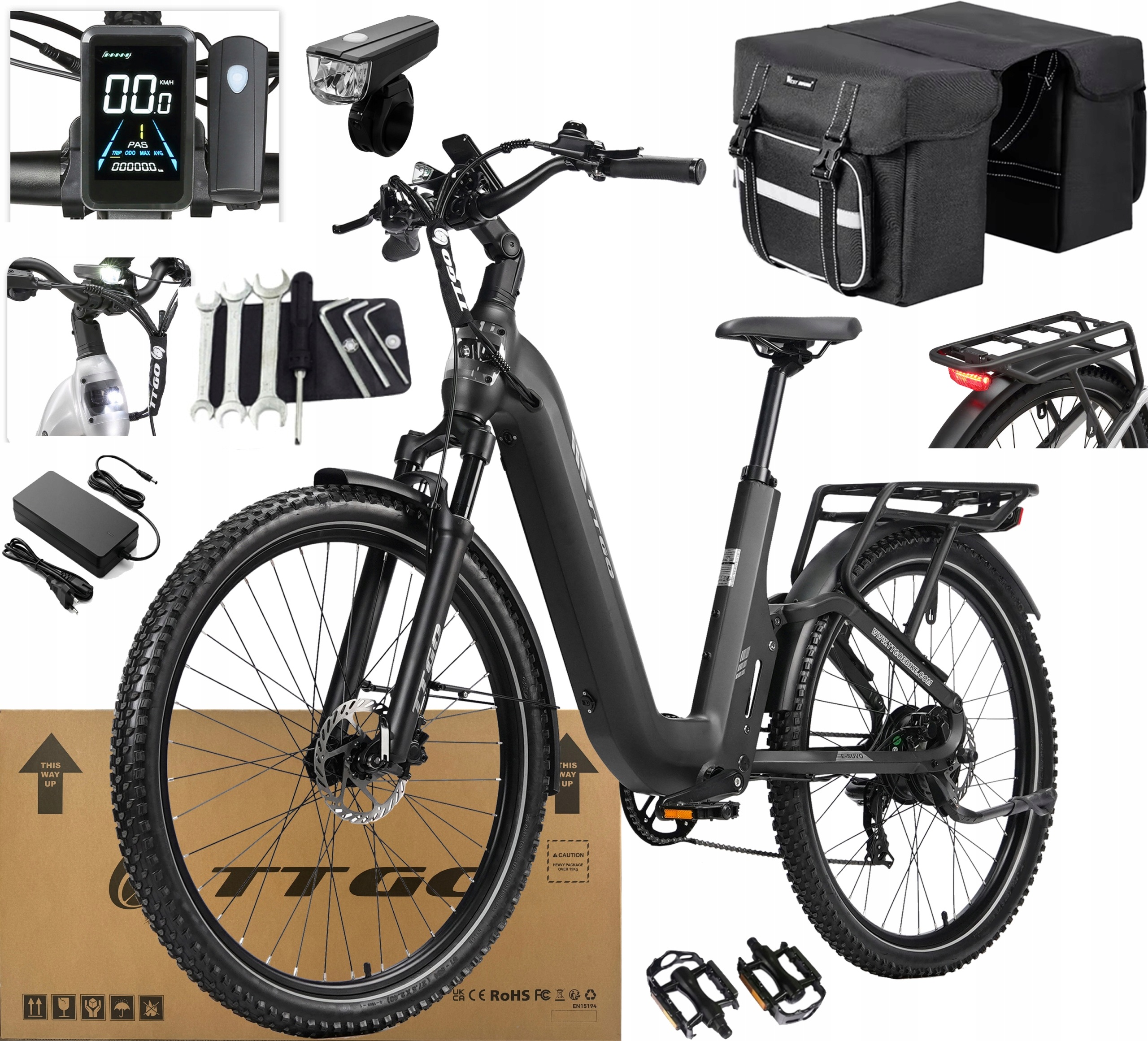 Ttgo E-suvo Elektrokolo Městské 250W 70NM 25KM/H 15Ah 120KM Dárek