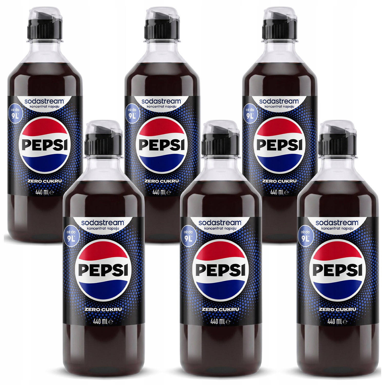 6 X Sirup Sodastream Pepsi Max Bez Cukru 440 ML Koncentráty Do Saturátoru