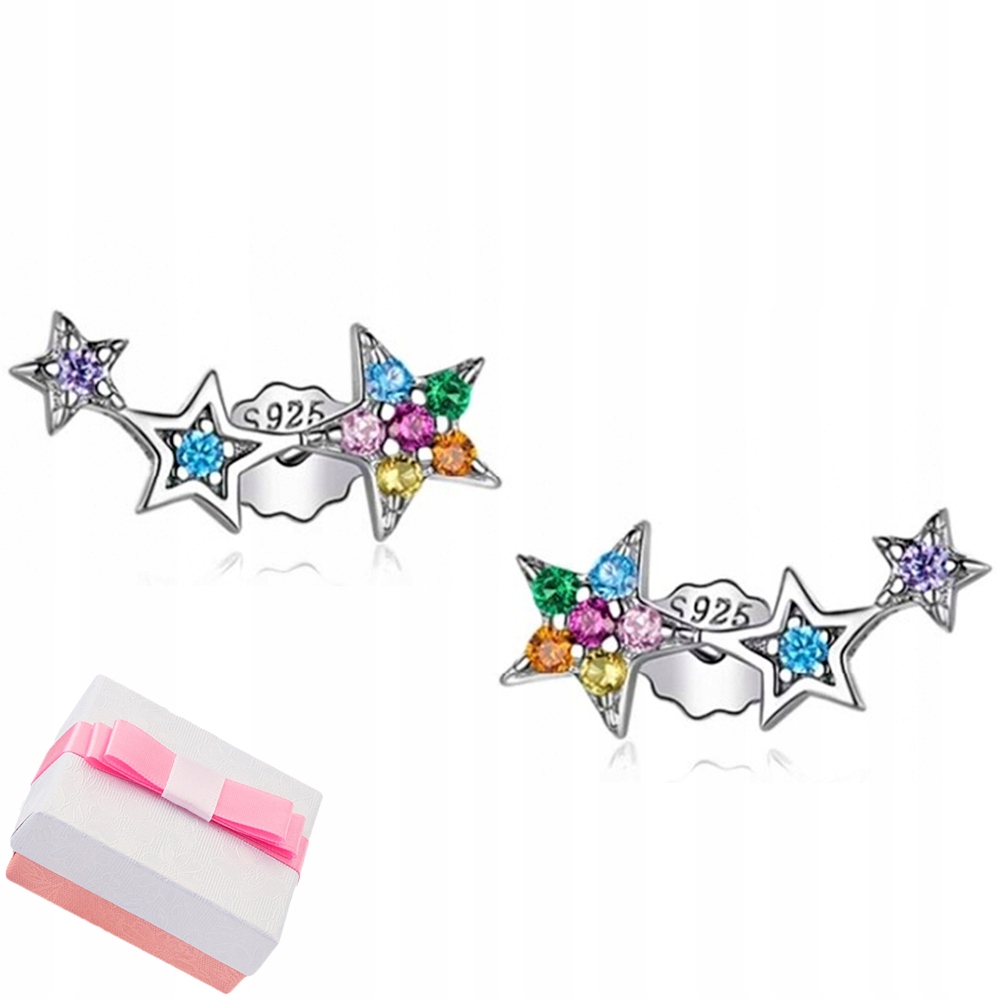 

Srebrne Kolczyki Rodowane gwiazdki Wkrętki Sztyfty