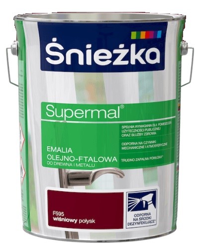 Śnieżka Supermal Emalia Olejovo ftalový Třešňový Lesk 5L