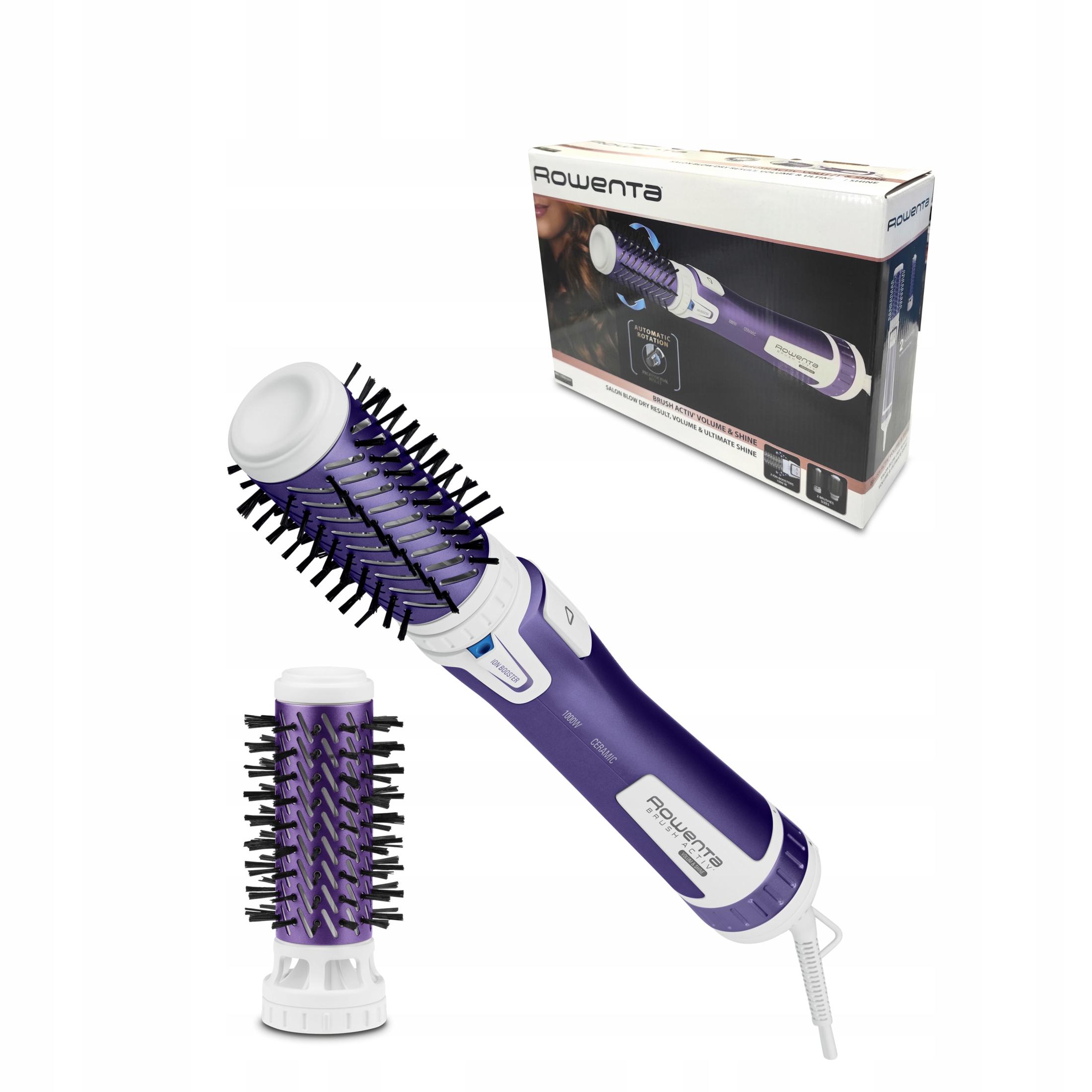 Lokówko-suszarka do włosów 2w1 Rowenta Brush Activ CF9530 nasadki 1000W