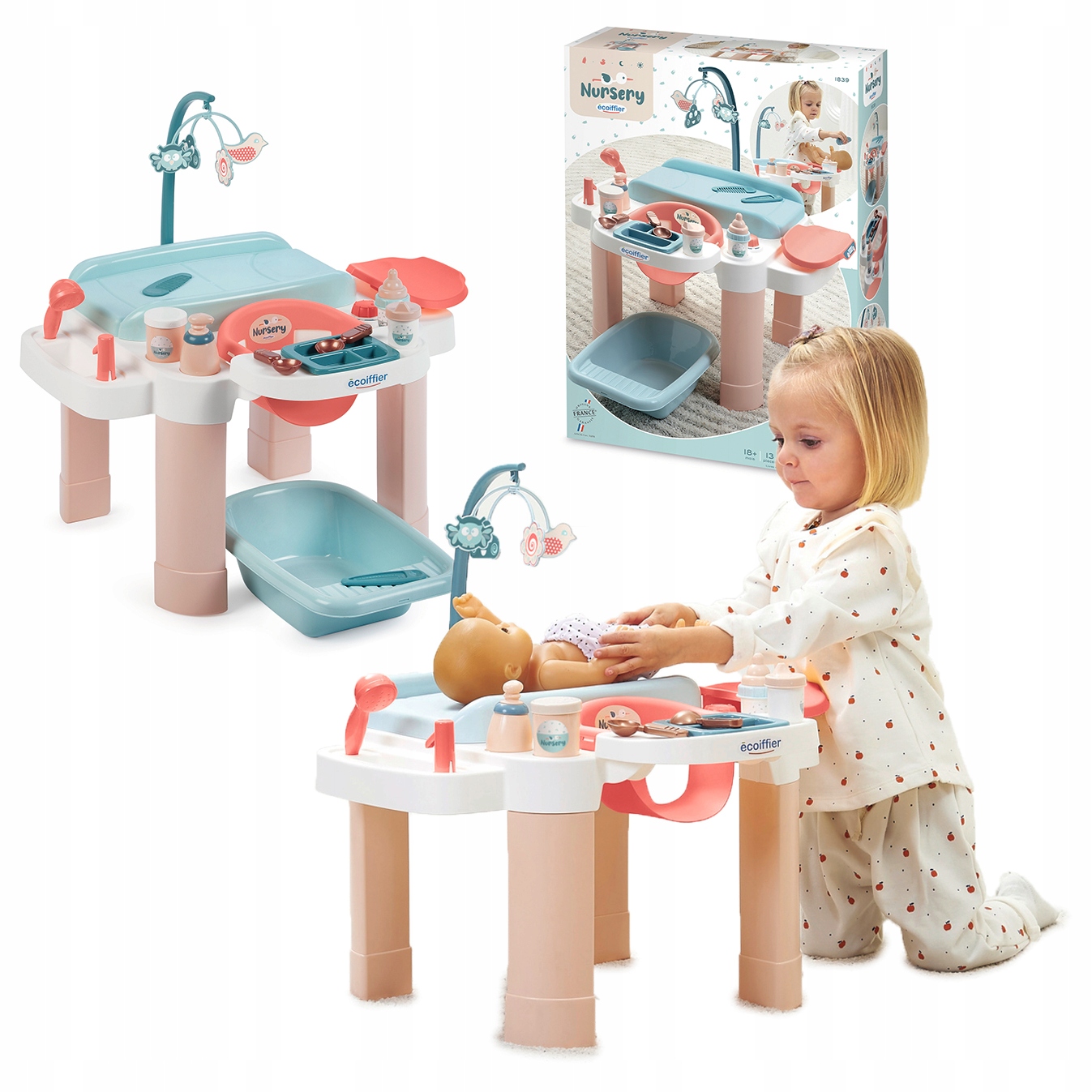 KĄCIK OPIEKUNKI DLA LALEK Z WANIENKĄ PIELĘGNACJA KARMIENIE KĄPIEL + AKC