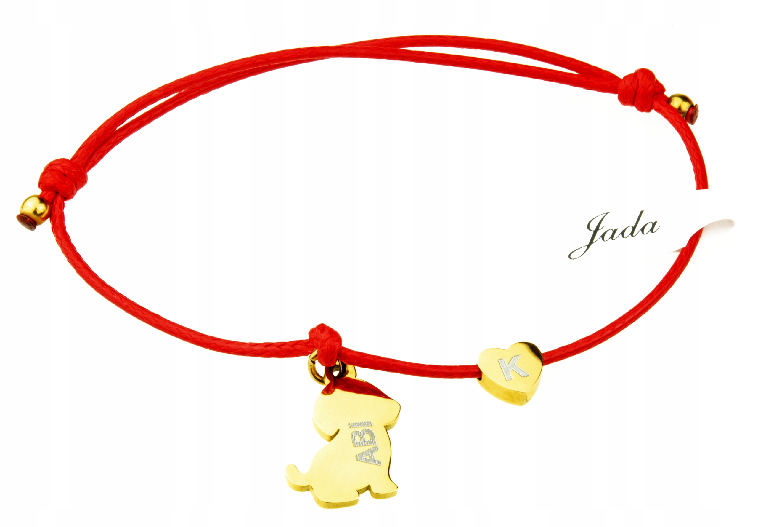 

Bransoletka Złota Stal Piesek Pies Serce grawer