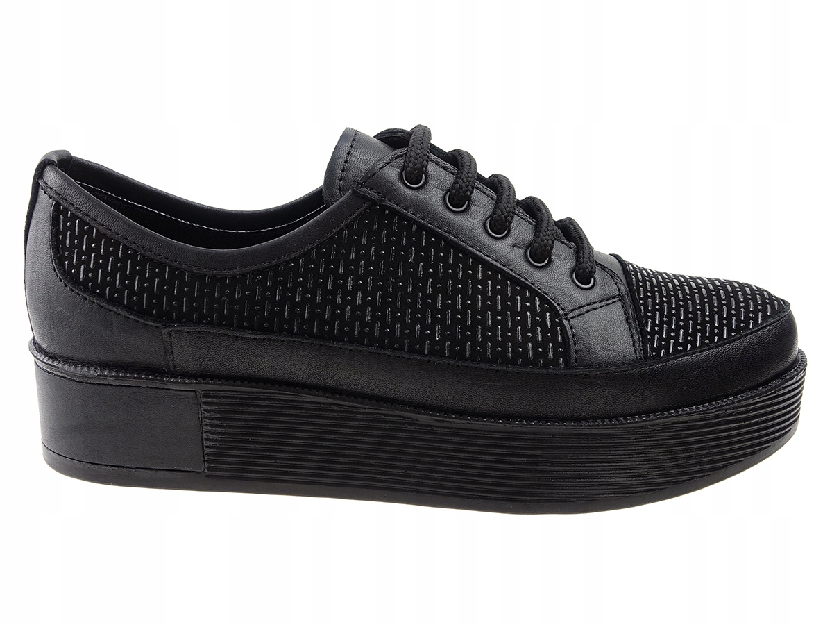 

Venezia półbuty 5103 czarne, skóra, platforma 39