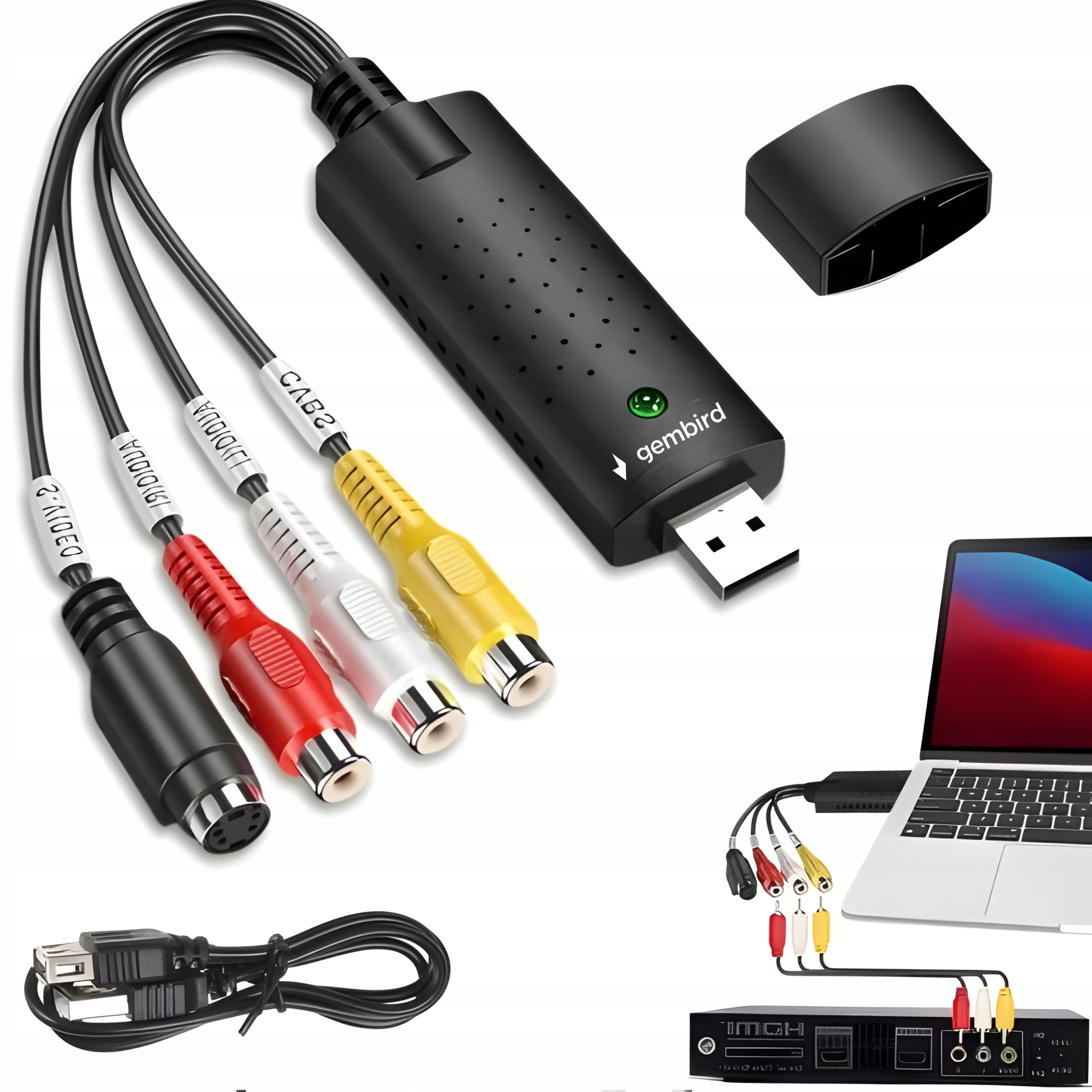 Grabber analogowy Gembird do USB złącza SCART/RCA/S-VIDEO