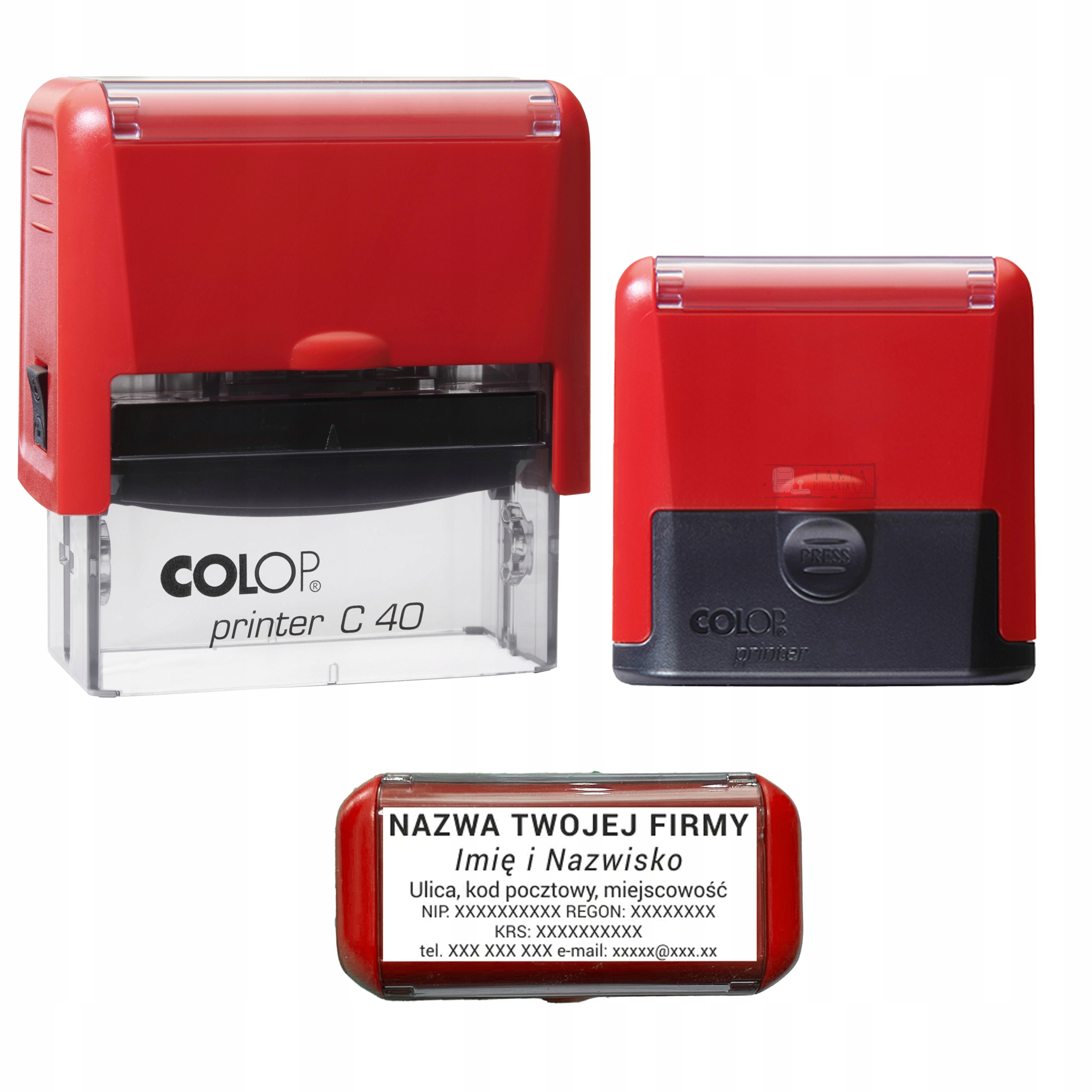 Pieczątka Colop Printer C40 59x23mm PROJEKT + GUMKA 6 wersów