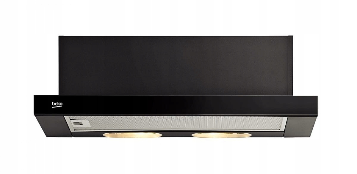 OKAP TELESKOPOWY BEKO CTB6250B | PODSZAFKOWY | 60CM | FRONT CZARNE SZKŁO