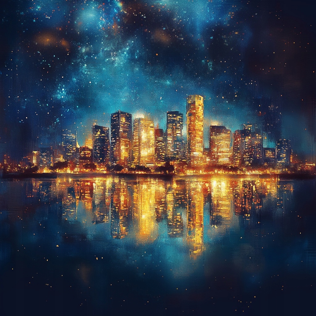 Obraz Na Plátně Canvas Město Noc Hvězdy Mrakodrapy New York Usa 80x80