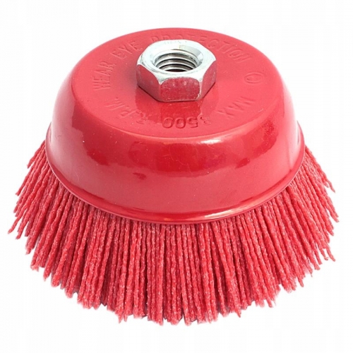 SZCZOTKA ŚCIERNA CZOŁOWA 125mm M14 NYLONOWA DOCZOŁOWA