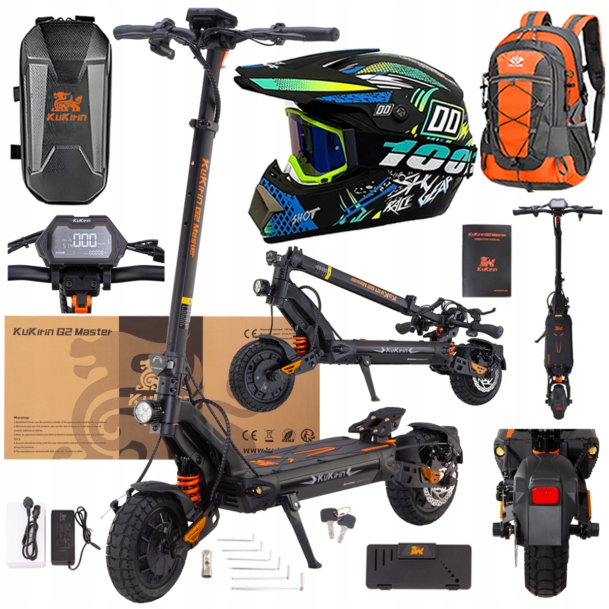 Kukirin G2 Master elektrické vozidlo 2000W 52V 20.8AH 70KM 60KM/H +Dárek