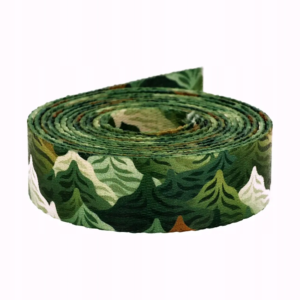 Popruh s potiskem Sublimace Forest Camo 48 m hladká 1,7 mm 25 mm