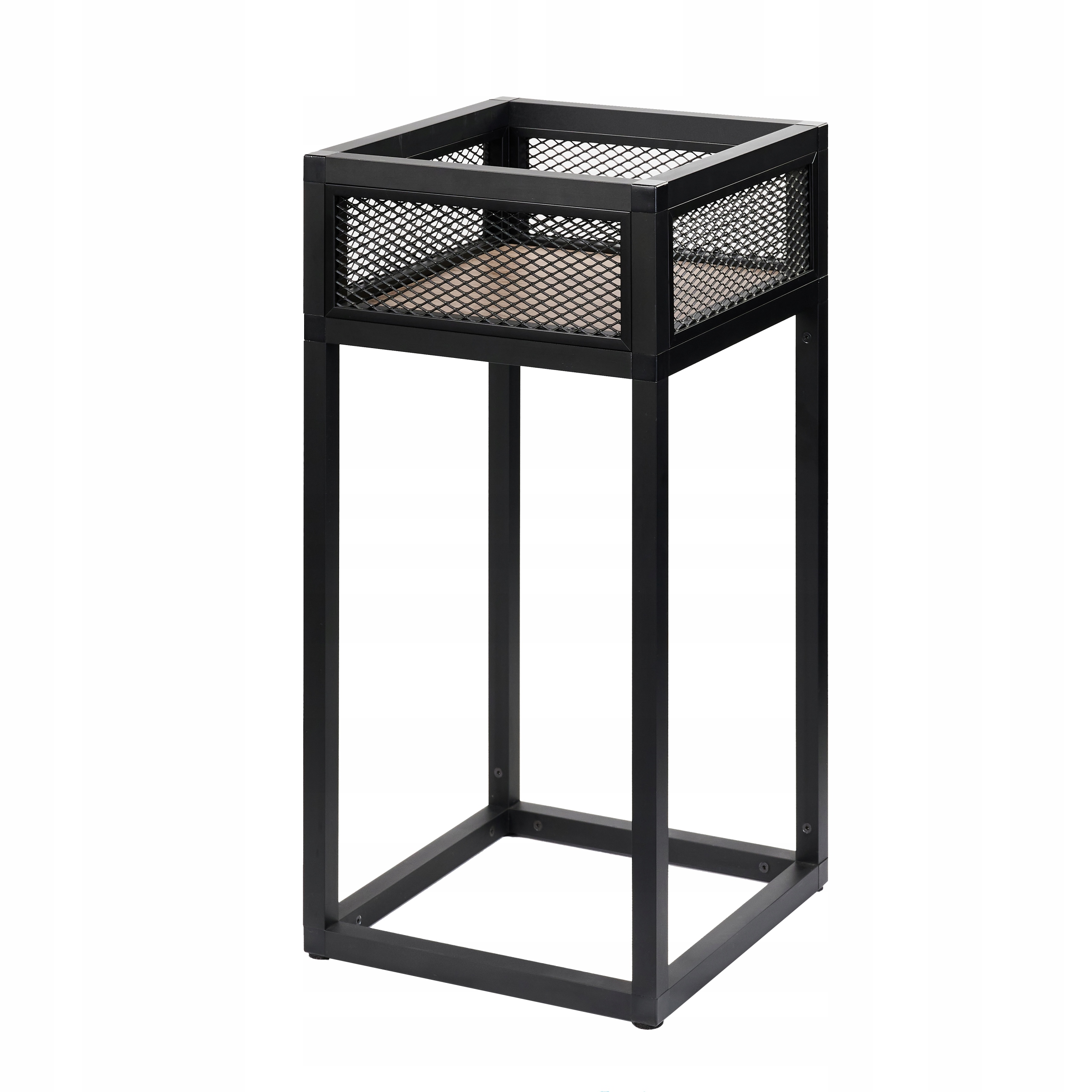 Stojan Na Kvety Loft Stojan Čierny Mat 250x250x500 mm Pracovná Doska Dub
