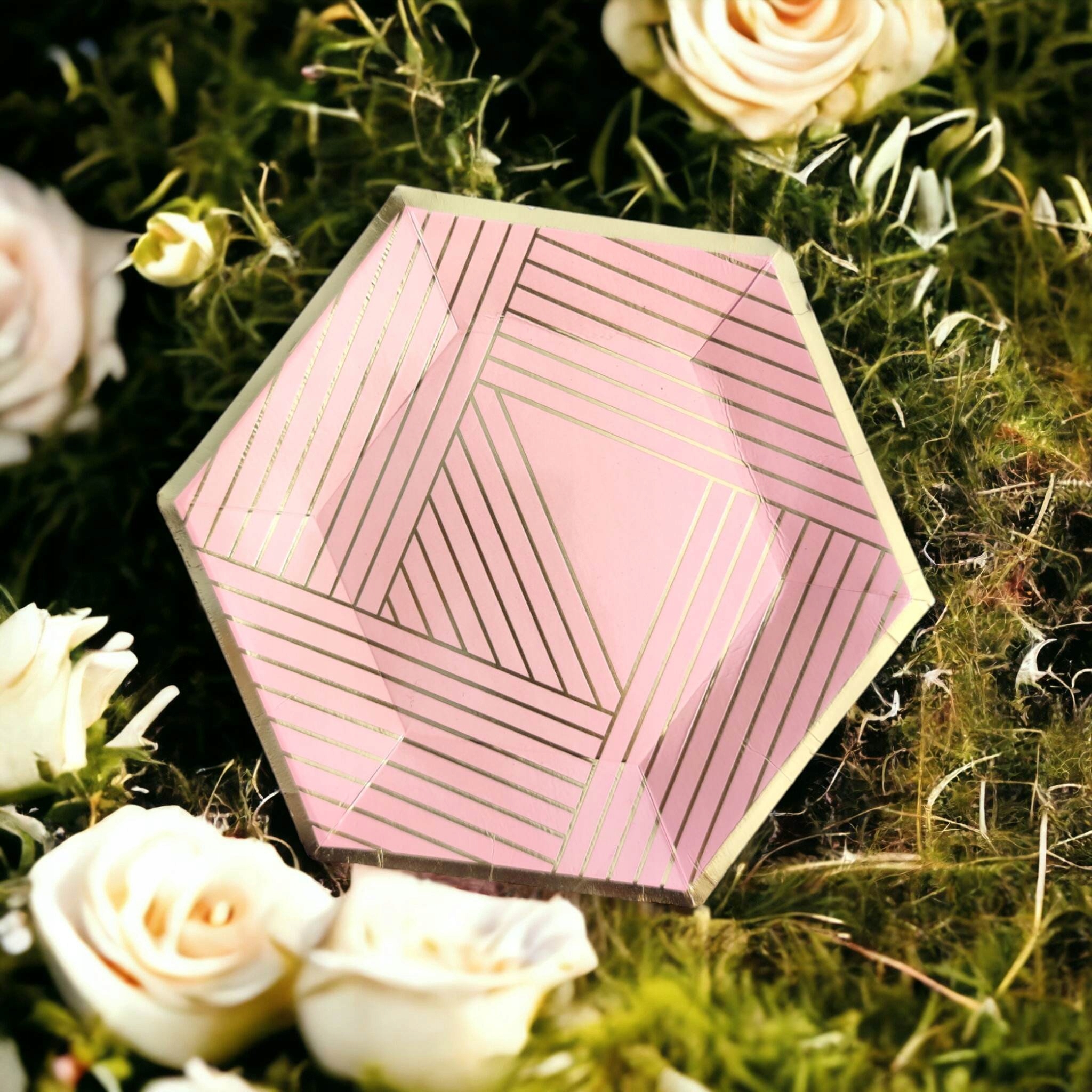 Talerzyki papierowe elegance RÓŻOWO ZŁOTE URODZINY EAN (GTIN) 5905204681855