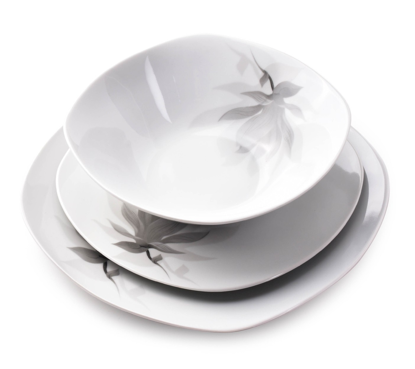 

Zestaw komplet serwis obiadowy 18 el kwadrat biały