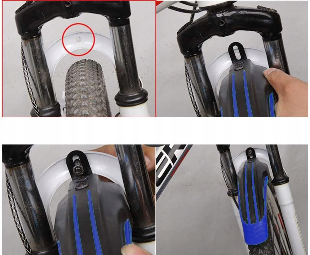 BŁOTNIKI ROWEROWE ZESTAW KOMPLET PRZÓD TYŁ ROWER 2 SZT MTB 24-26 NIEBIESKIE Kod producenta WACHLARZ-MTB-NIEBIESKI