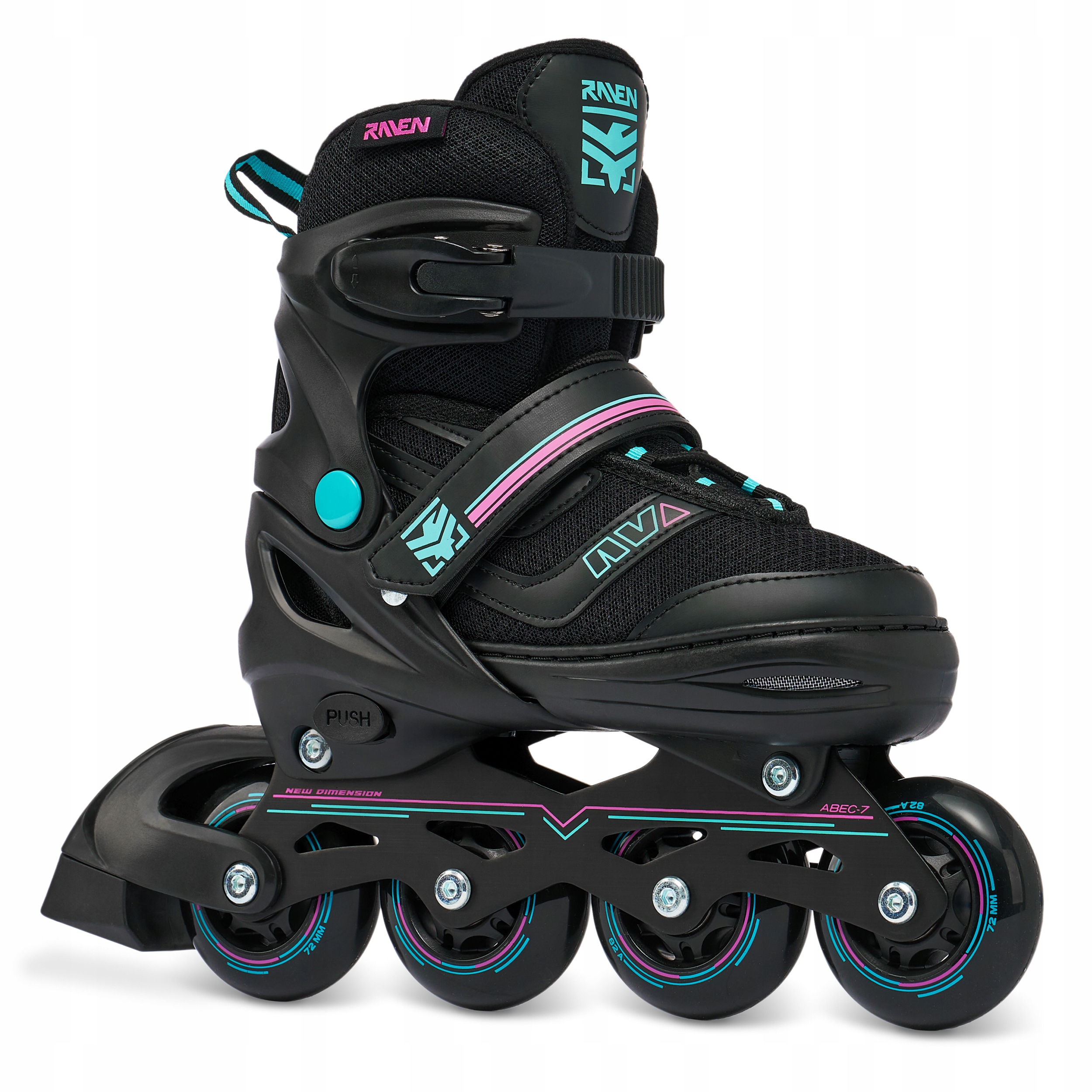 RAVEN Drill Mint/Pink регулируемые ролики 34-37