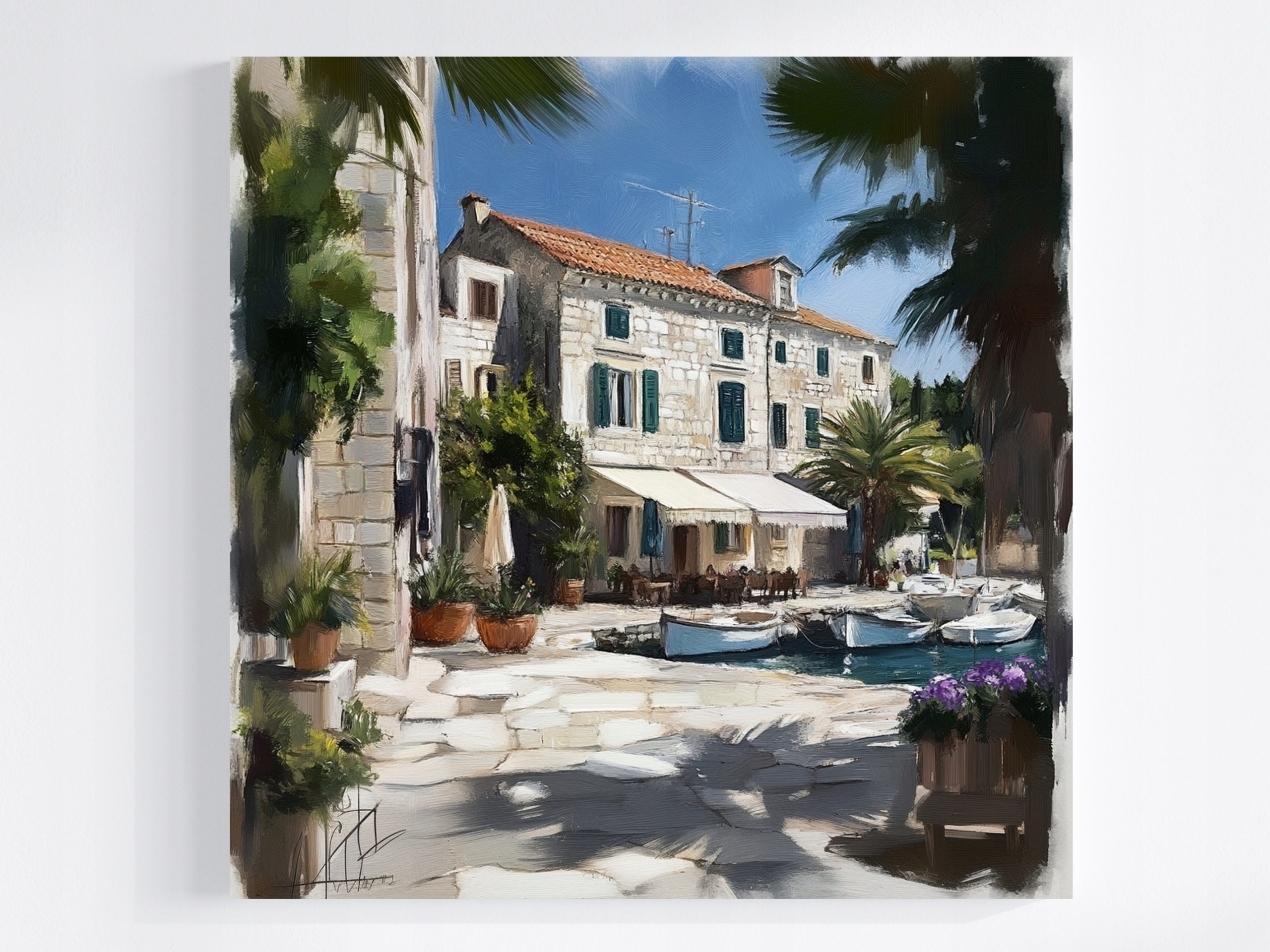 Obraz Na Plátně Canvas Krajina Chorvatsko Hvar Městečko Marina Léto 80x80