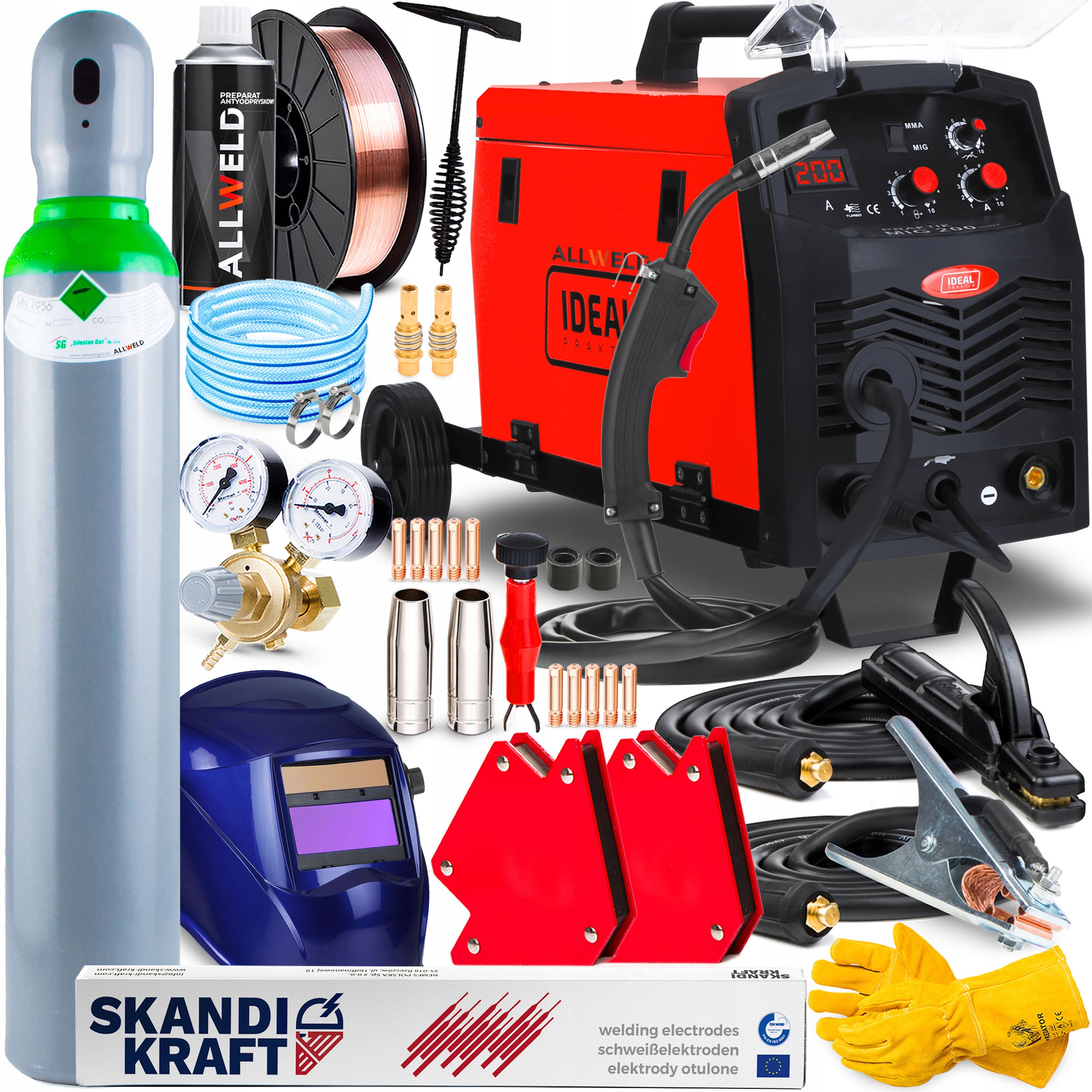 Poloautomatický Svařovací Stroj Ideal Praktik Mig 200 Igbt Mag Mma Flux 230V 200A