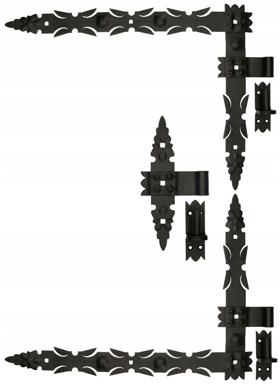 Úhlový Pásový Závěs Kovaný Na Dveře 800x460MM Sada 6 El