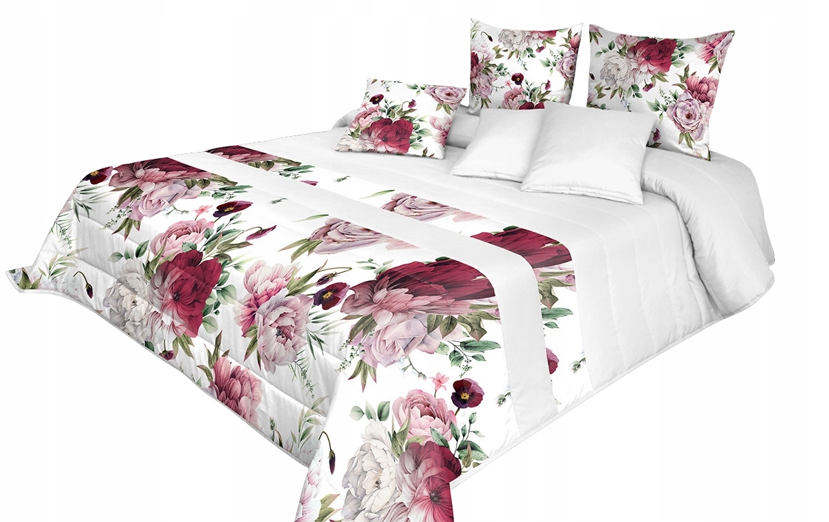 Narzuta Pikowana 170x210 Na Łóżko Kwiaty Stylowa