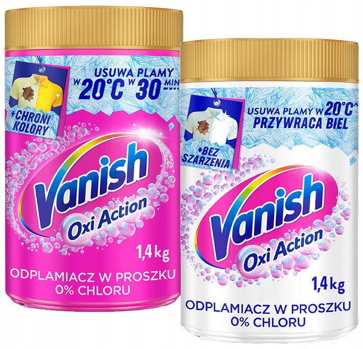 Levně Vanish Oxi Action Odstraňovač skvrn v prášku na barvu na bílou 0% chlóru 2,8 kg