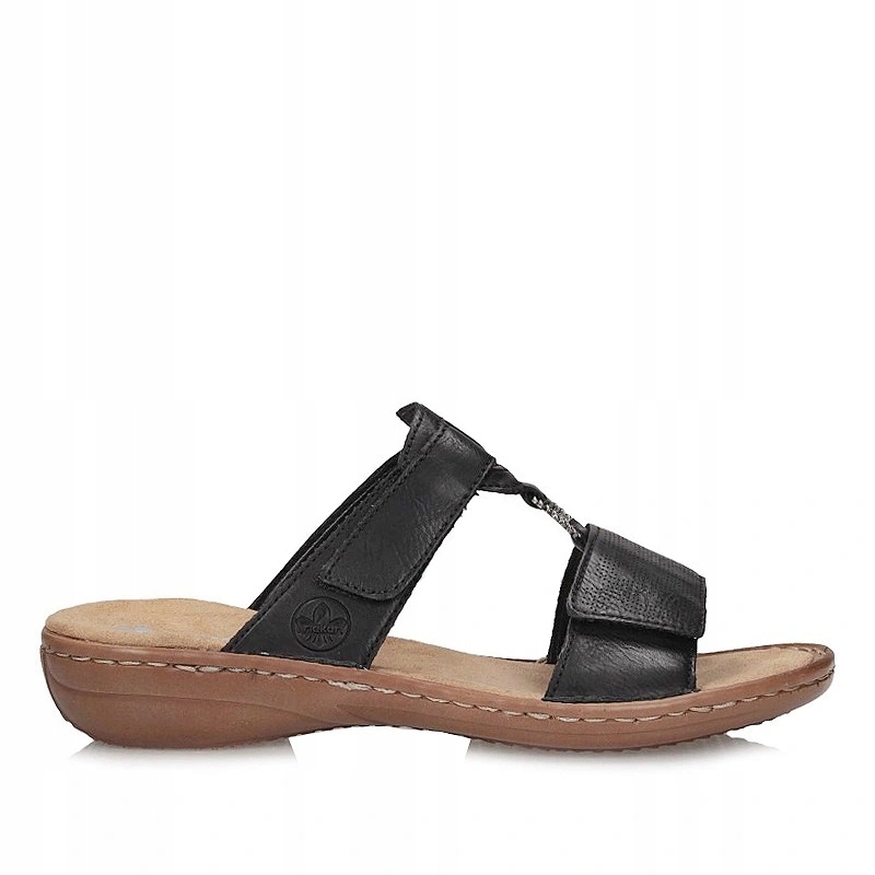 Nazouváky pantofle Rieker 60885-00 černé, černé na suchý zip