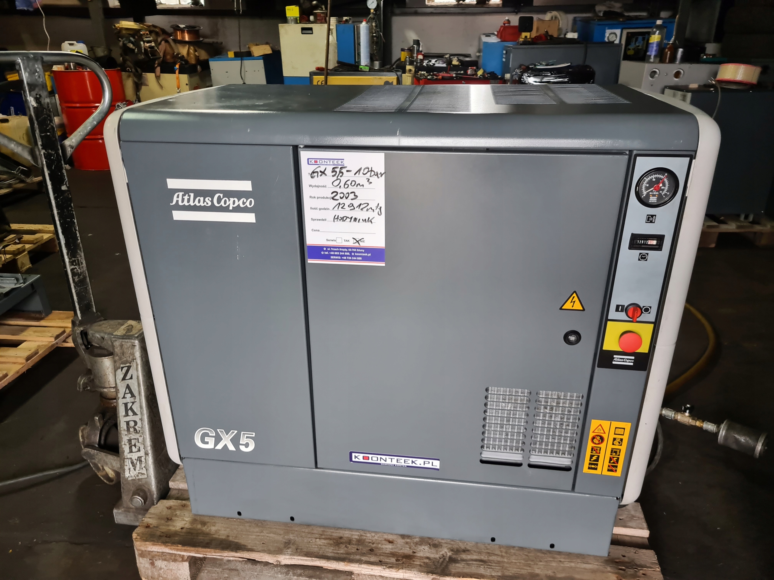 KOMPRESOR ŚRUBOWY ATLAS COPCO GX 5 Kod producenta GX 5