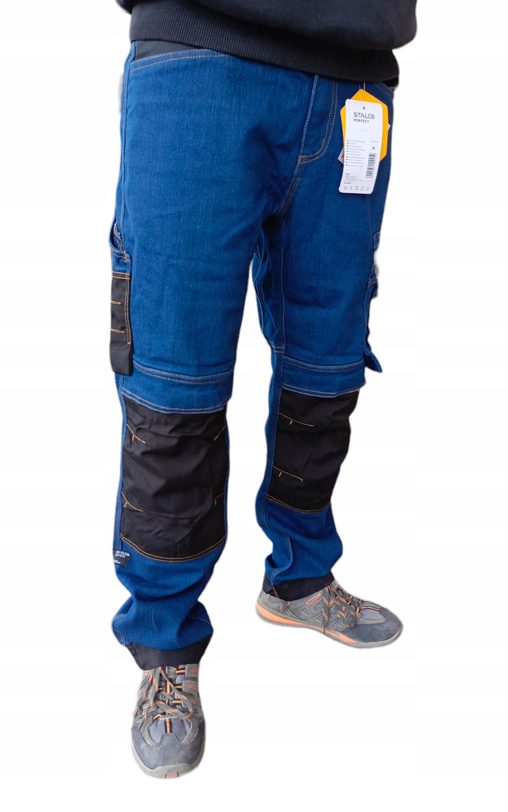 STALCO SPODNIE ROBOCZE DO PASA JEANS JEANSY CORDURA 3M ZAMEK YKK ROZ. L V2
