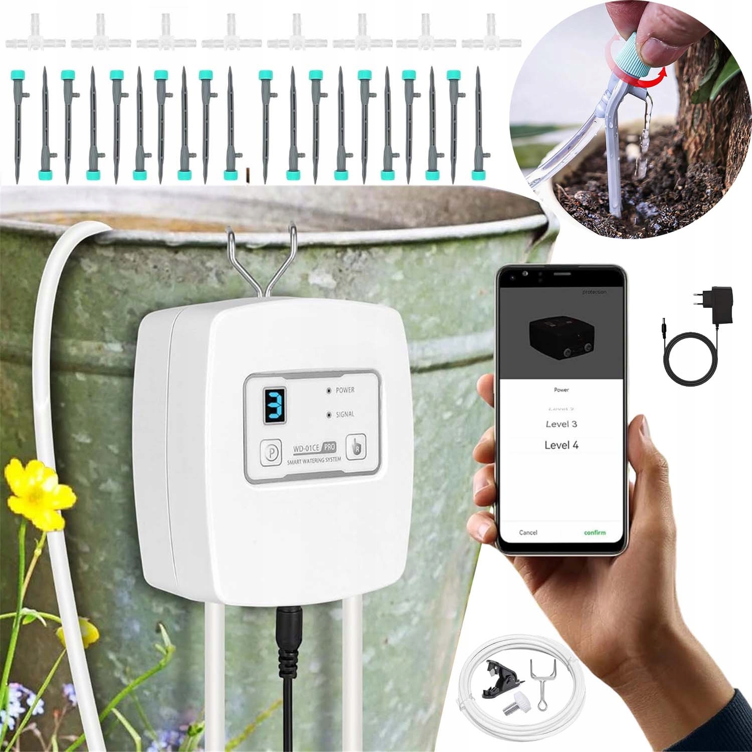 Sada Automatického Zavlažování Udržovacích Zařízení, Kapkové Zavlažování Wifi 15 M