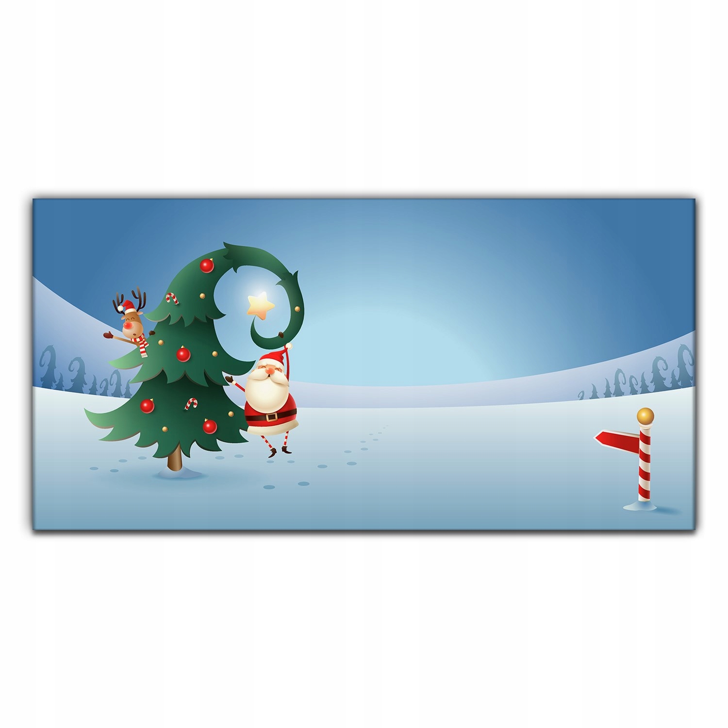 Obraz na plátne Vianočný stromček Mikuláš soby 140x70