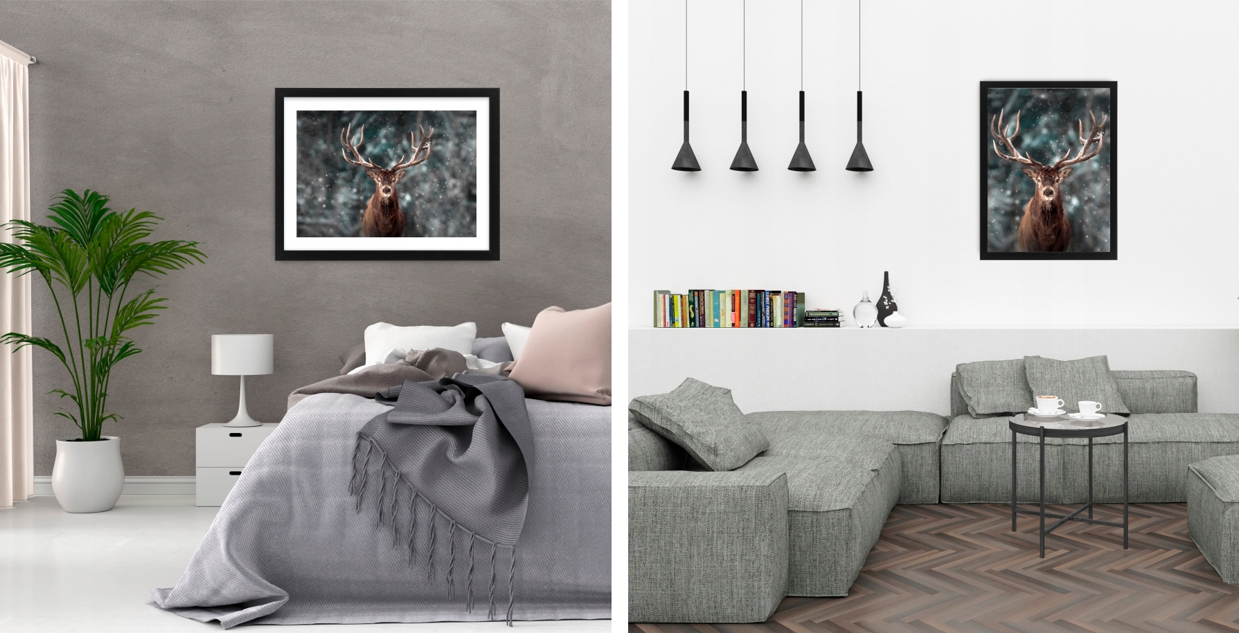 JELEŃ ZIMA plakat 40x50 cm #4C Rodzaj bez ramy