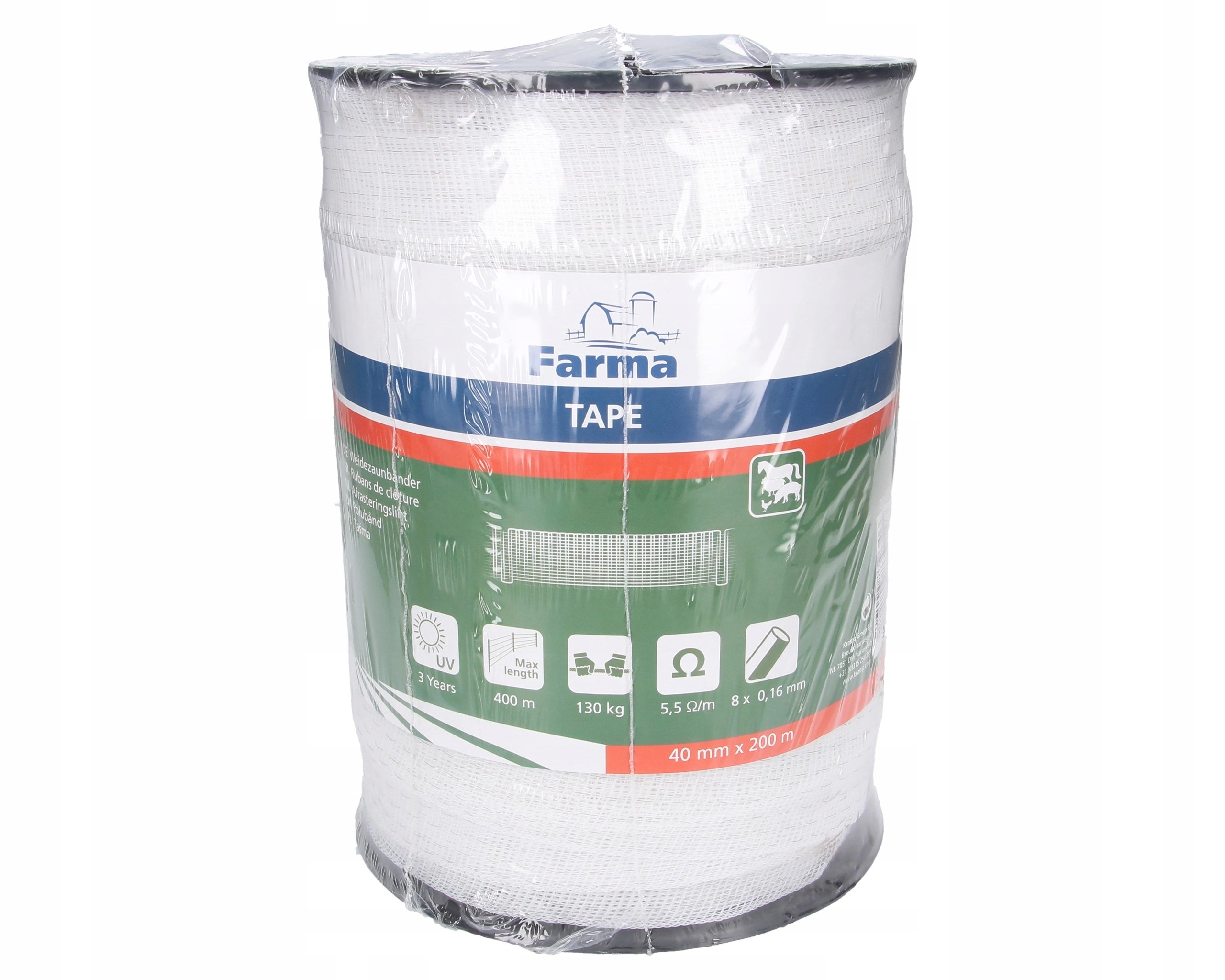 Stínící panelové pásy pro elektrické pastuchy 40 mm 200 m Farma