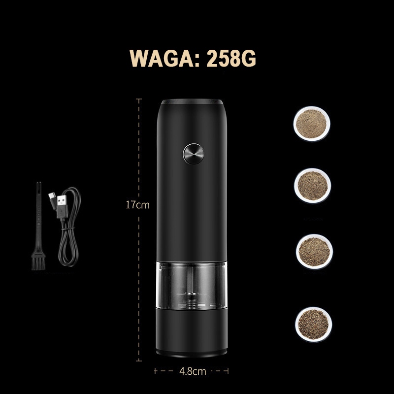 Młynek elektryczny DO PIEPRZU SOLI PRZYPRAW USB Marka inna