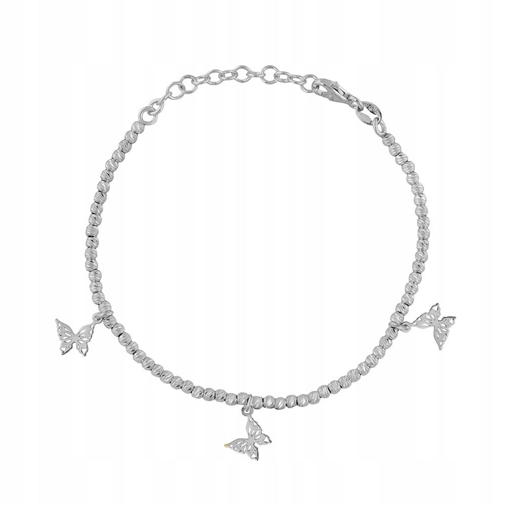 Stříbrný náramek rhodiovaný ryzost 925 Motýlci