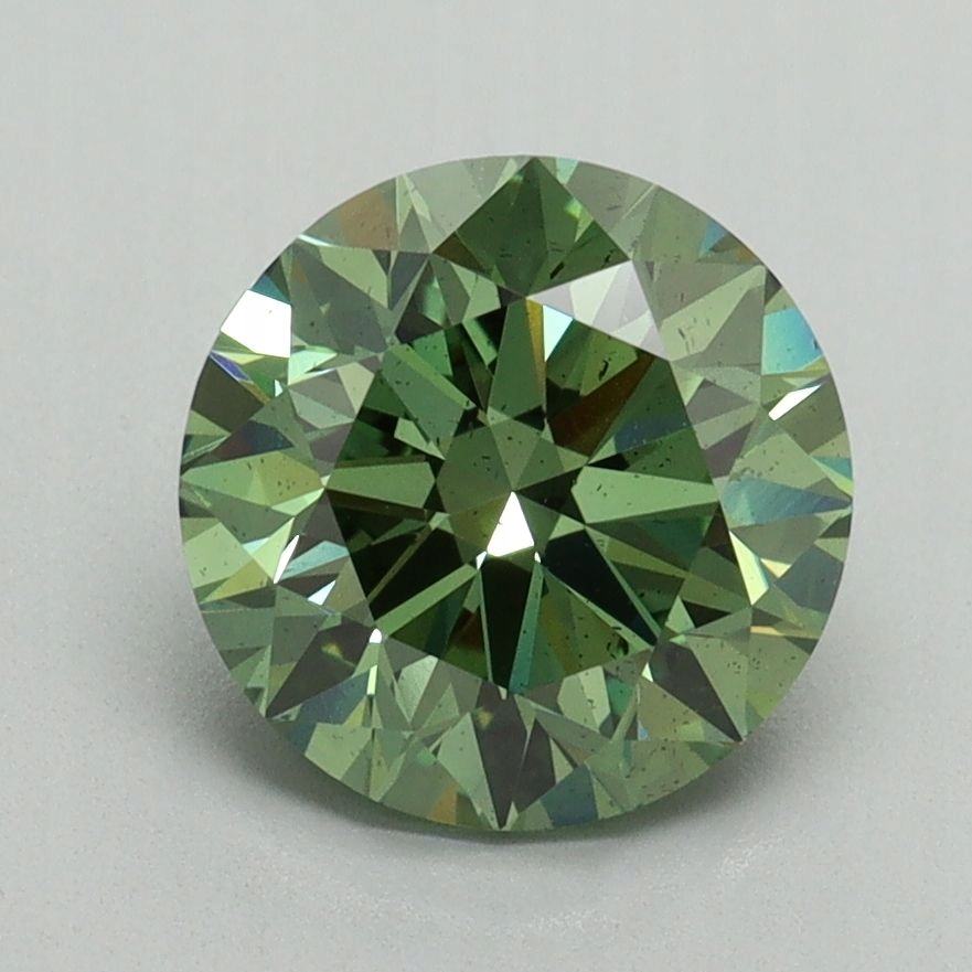 Diament laboratoryjny kolorowy 2.07ct ROUND Fancy Vivid Green SI1 (IGI)