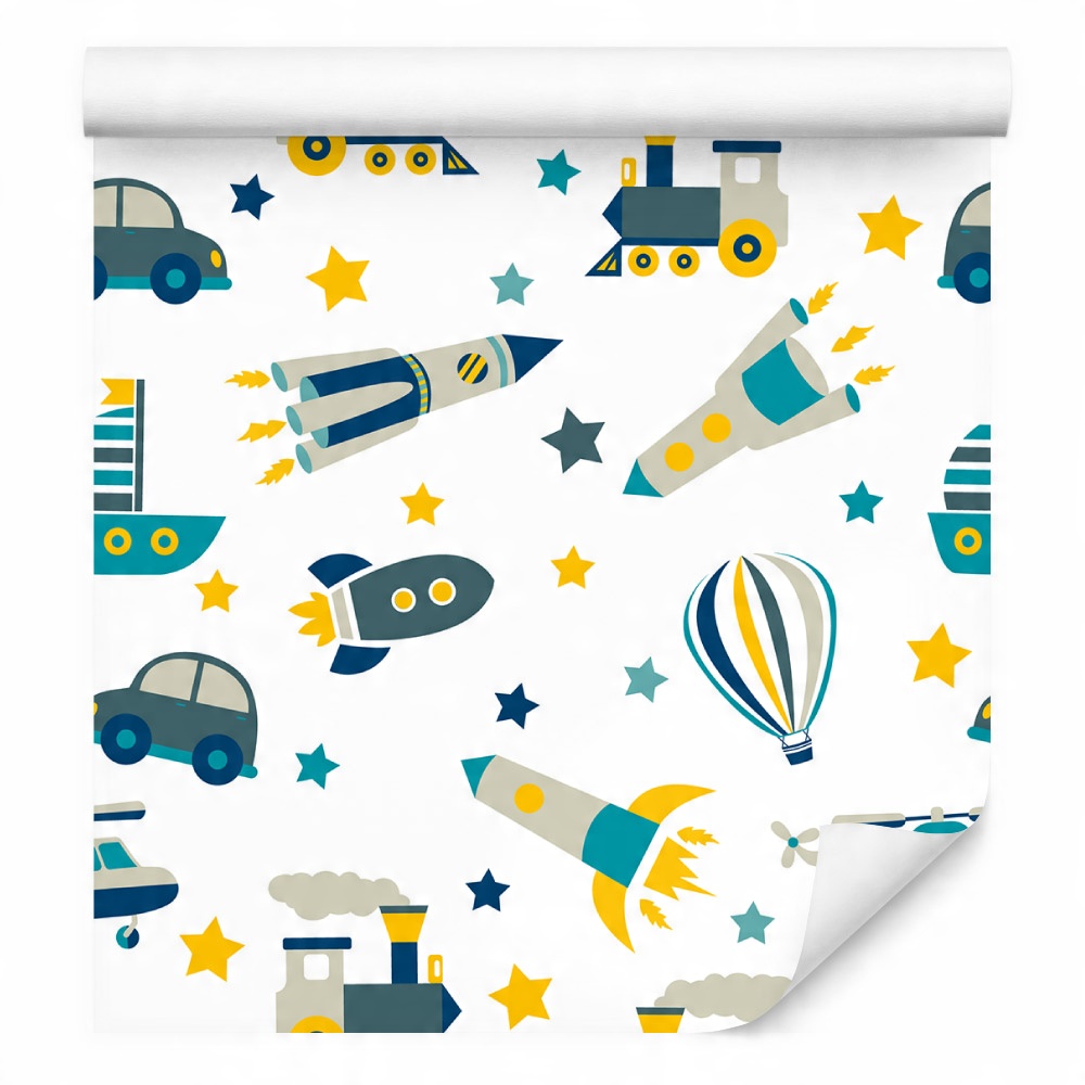 

Tapeta dla dzieci helikoptery, auta, balony