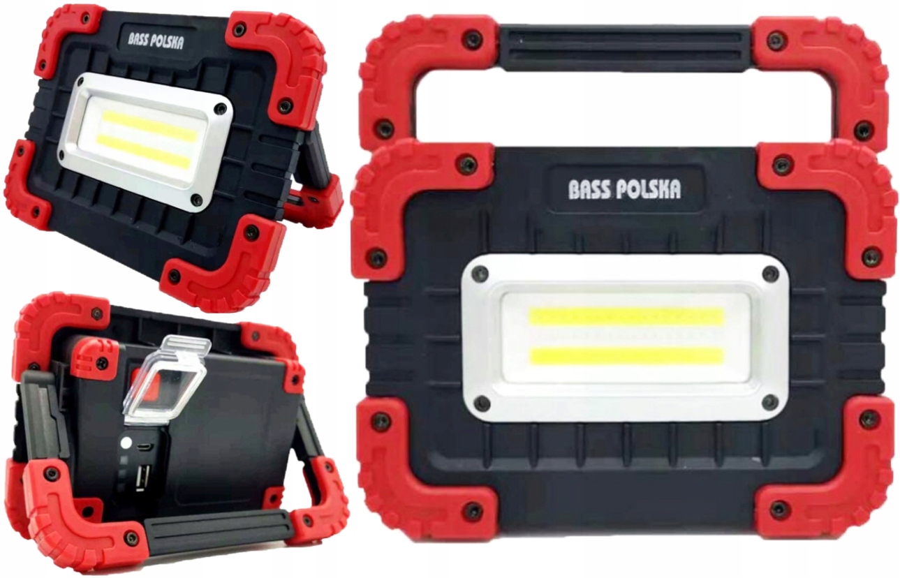 Akumulatorowa Lampa Halogenowa Led Cob Powerbank Przenośna Warsztatowa Usb