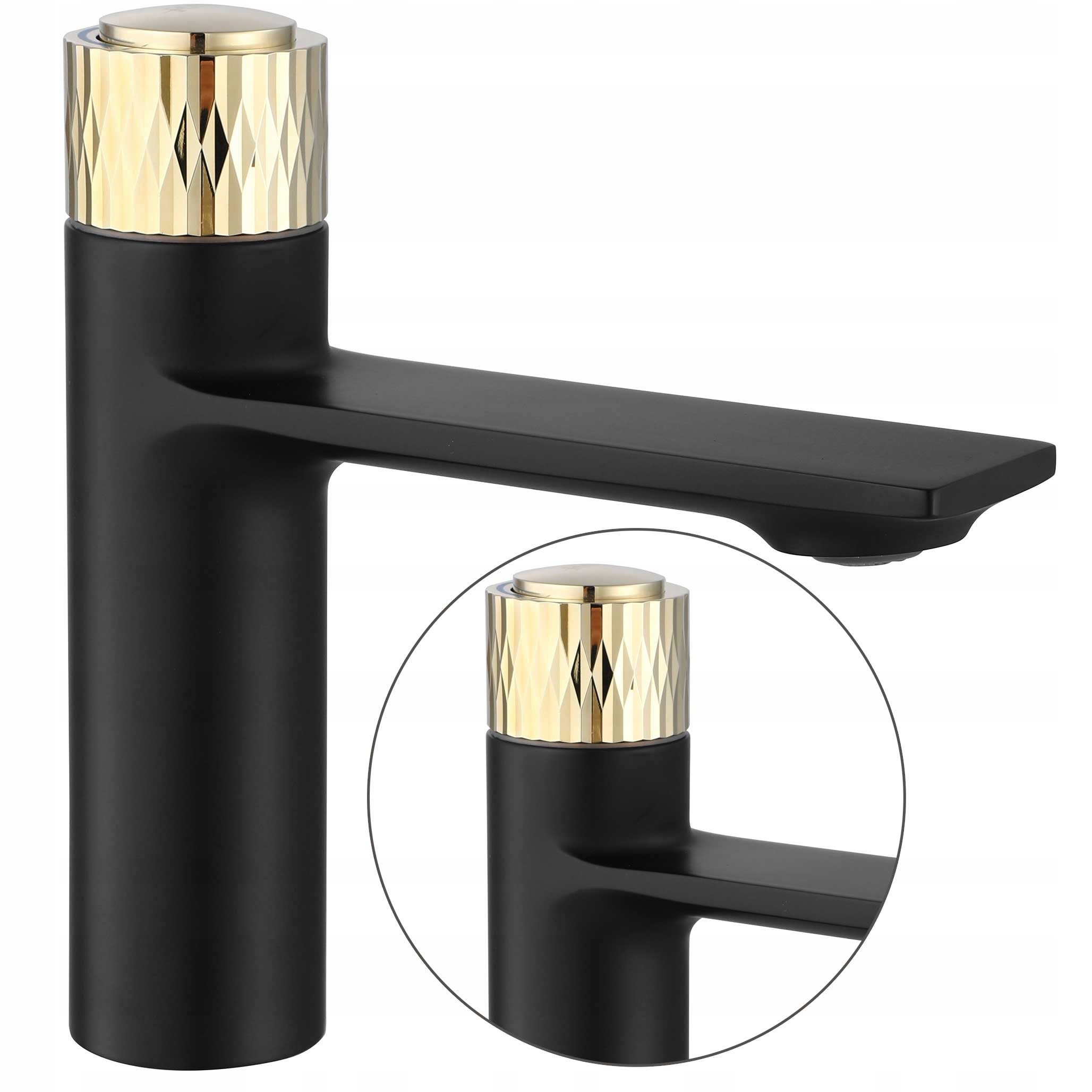 Umývadlová batéria Čierna Zlatá Nízka Rea Storm do umývadla Glamour Ozdobná