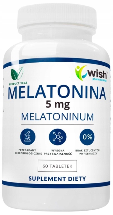 Wish Melatonín 5mg 60 tabliet Produkt Vege Spánok Nespavosť Jet Lag