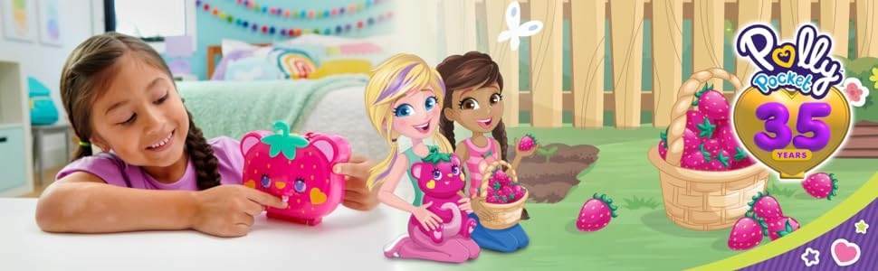 LALKA POLLY POCKET PIESEK TRUSKAWKOWY MIŚ zestaw do zabawy Efekty brak