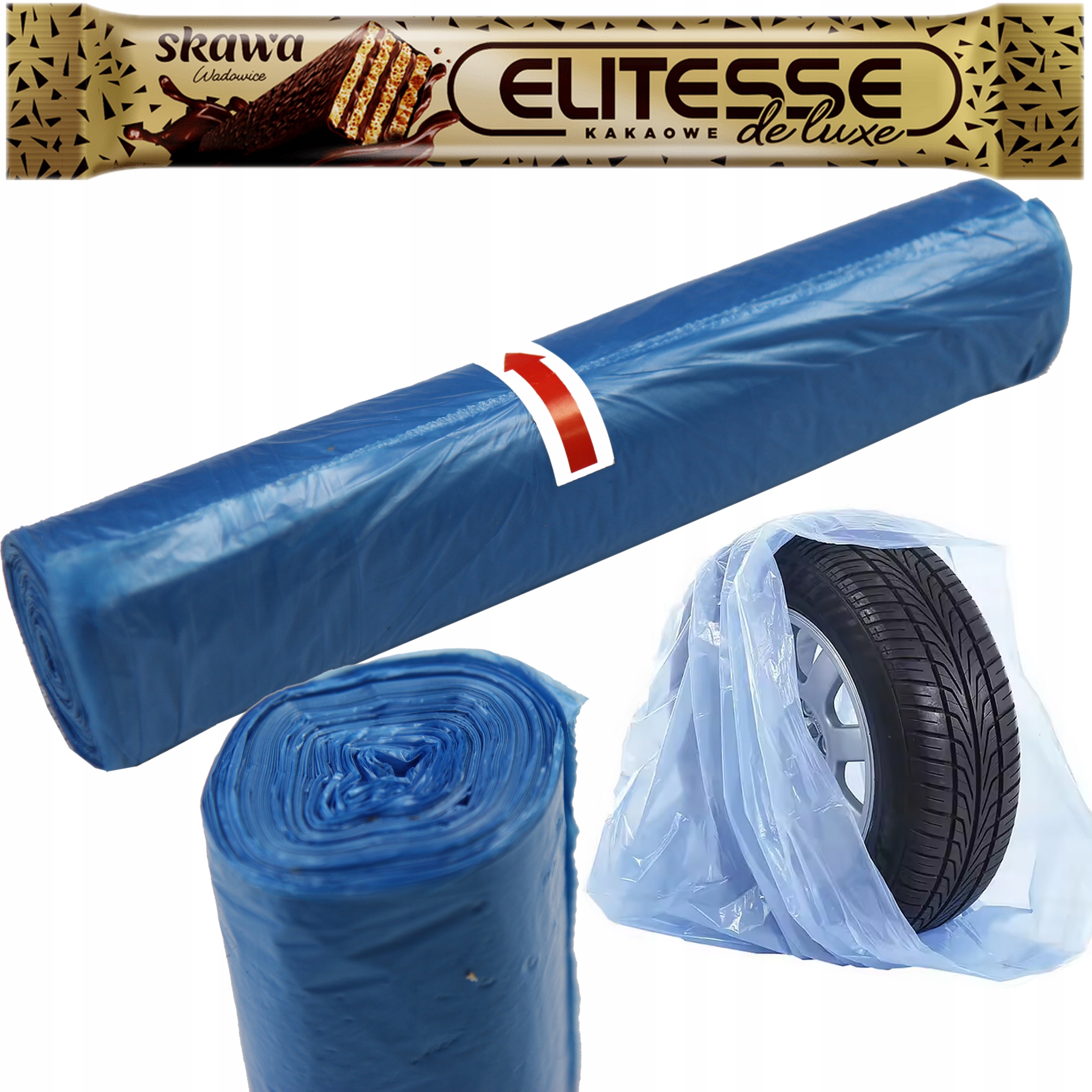Worek Worki na Opony do Opon Grube LDPE 100 sztuk NIEBIESKI 100x100x52 30mi