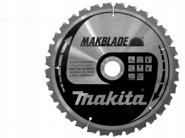 

Piła Tarczowa Do Drewna 255x30 32z Makita B-08925