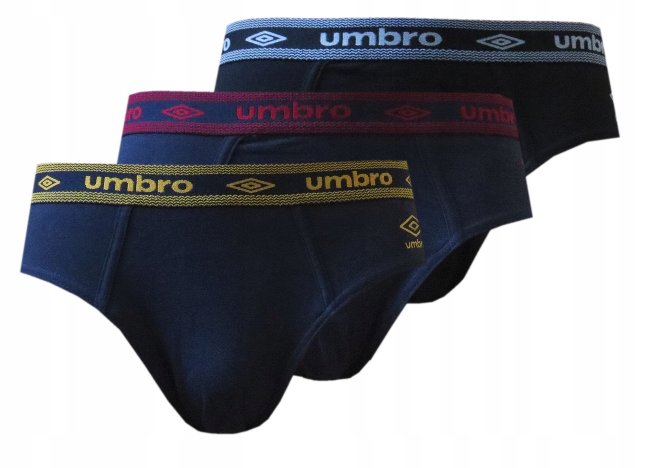 UMBRO 3szt Slipy męskie majtki bawełniane granat czarne 3pak XXL